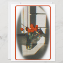 Tulipe rouge vintage stationnaire