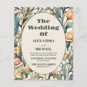 Papier Tulipes à l'aquarelle Budget William Morris Mariag