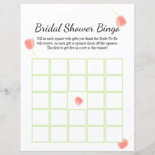 Papier Tulipes Roses Doux Élégant Bingo de Mariage