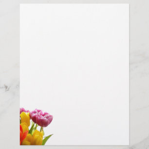 Papier Tulipes violettes et jaunes