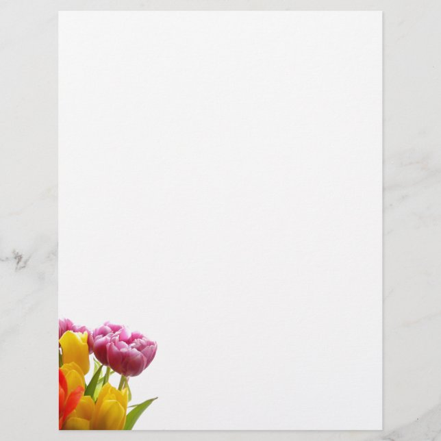 Papier Tulipes violettes et jaunes (Devant)