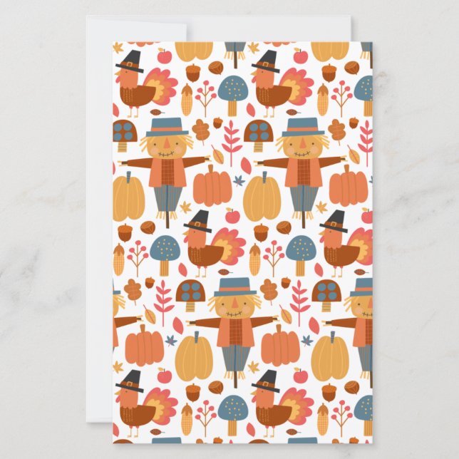 Papier Turquie et Scarecrow Thanksgiving Motif (Devant)