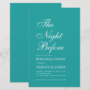 Papier Turquoise La Nuit Avant Le Dîner De Répétition Inv