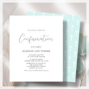 Papier Turquoise moderne Confirmation de l'invitation b