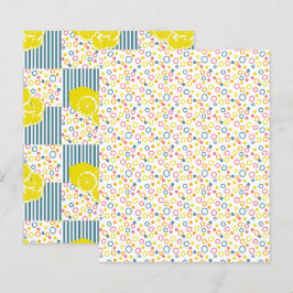 Papier Turquoise rose rose orange points cercles de srapb