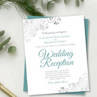 Turquoise sur blanc BUDGET Mariage Réception Invit