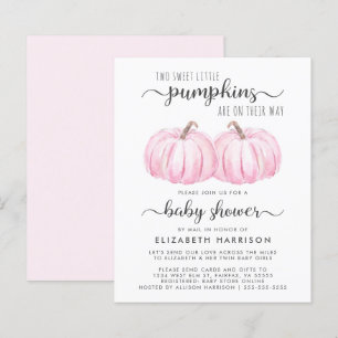 Papier Twin Baby Girls Citrouille Douche Par Mail Invitat