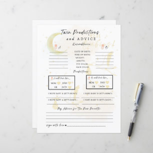 Papier Twin Baby Prédictions et conseils, Oh Baby!