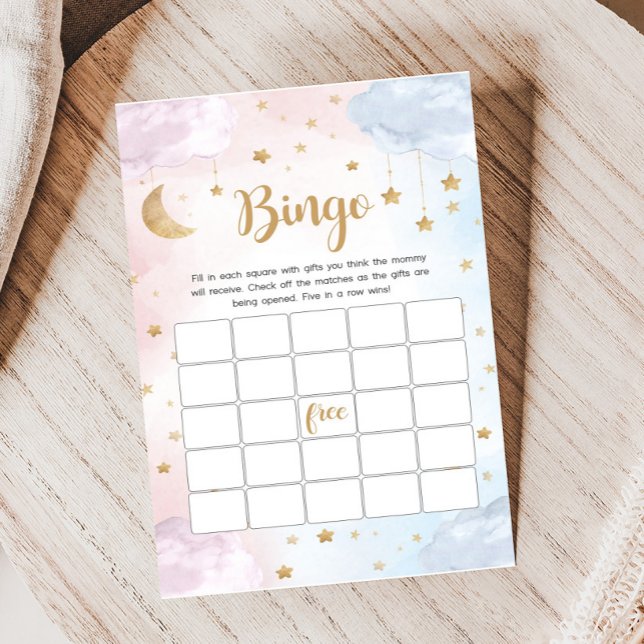 Papier Twinkle Little Star Gender Reveal Bingo Game (Twinkle Little Star Gender Reveal Game )