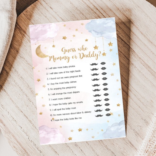 Papier Twinkle Little Star Gender Reveal Guess Who Game (Twinkle Little Star Gender Reveal Game)