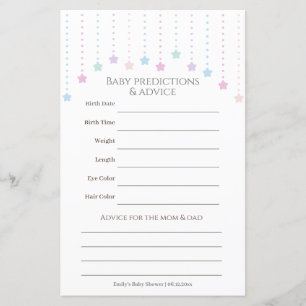 Papier Twinkle Little Stars Baby shower Devinant Jeu