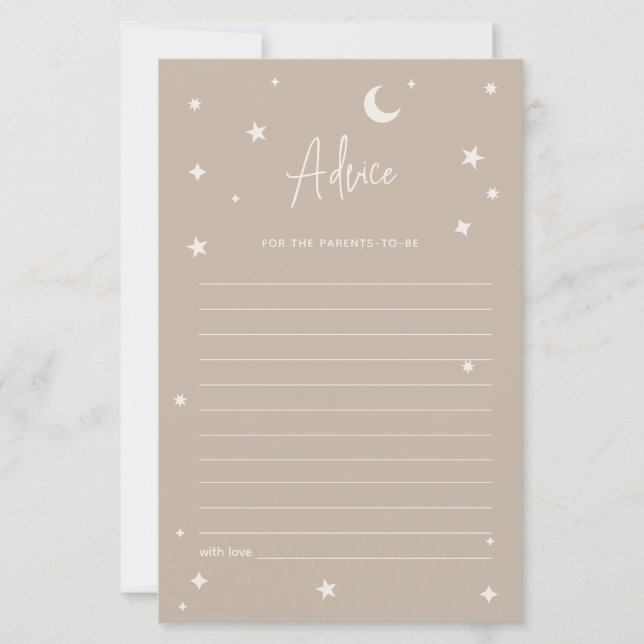 Papier Twinkle Twinkle Little Star Shower Advice Card (Devant)