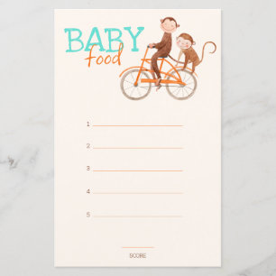 Papier Twins Baby shower mignon singe double problème