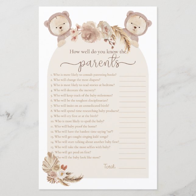 Papier Twins Teddy Bear qui connaît le jeu de douche Pare (Devant)