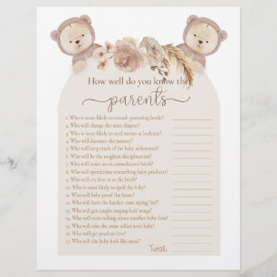 Papier Twins Teddy Bear qui connaît le jeu de douche Pare