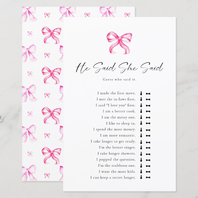 Papier Tying Fête des mariées Knot Il Dit Qu'Elle Dit (Devant / Derrière)