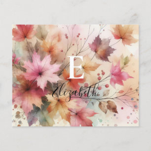 Papier Typographie Chute laisse aquarelle couleur pastel