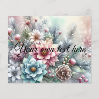 Papier Typographie couleur pastel floral de Noël