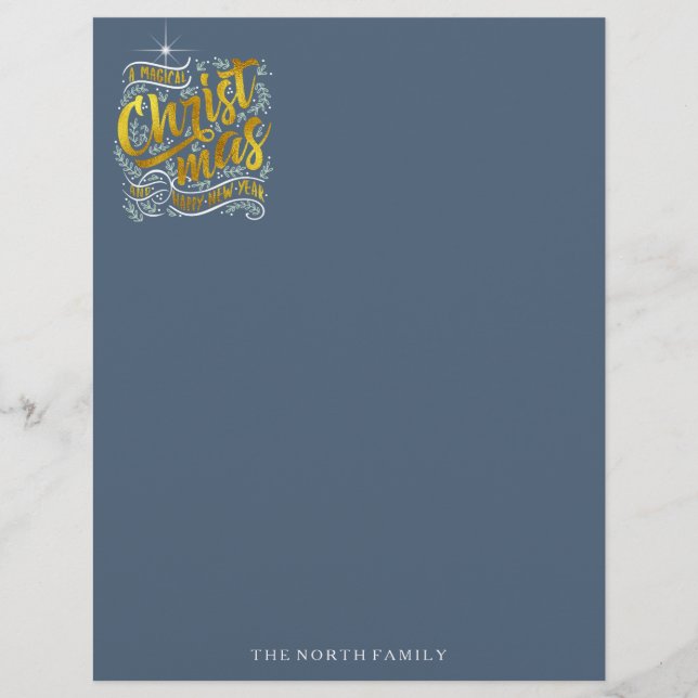 Papier Typographie magique de Noël Gold ID441 (Devant)