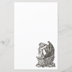 Papier Un ange endormi sur la pierre
