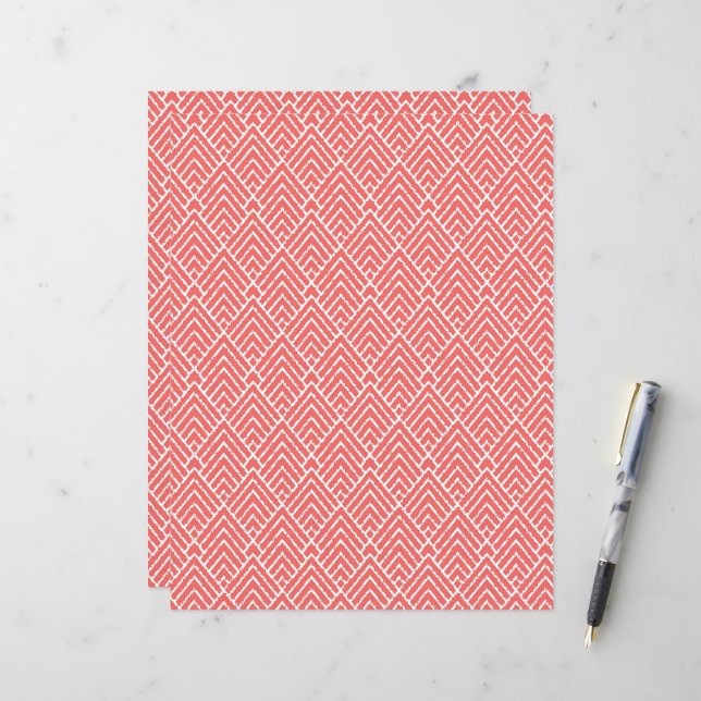 Papier un arrière - plan rouge et blanc avec un motif (Devant/Arrière en situation)