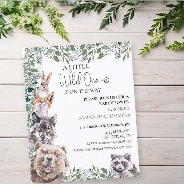 Papier Un Baby shower sauvage Animaux forestiers (Créateur téléchargé)