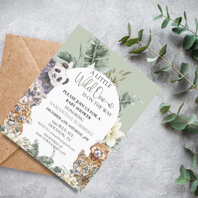 Papier Un Baby shower sauvage Budget animal de la jungle  (Créateur téléchargé)