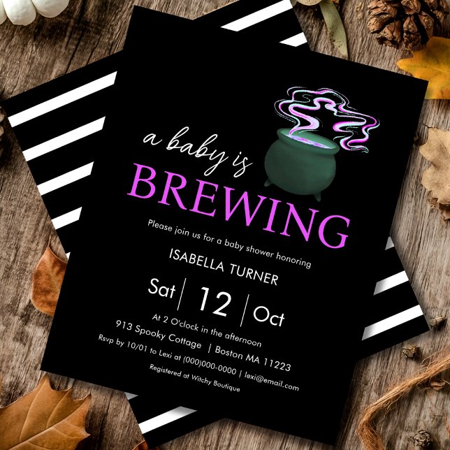 Papier Un bébé brasse | Baby shower Halloween (Créateur téléchargé)