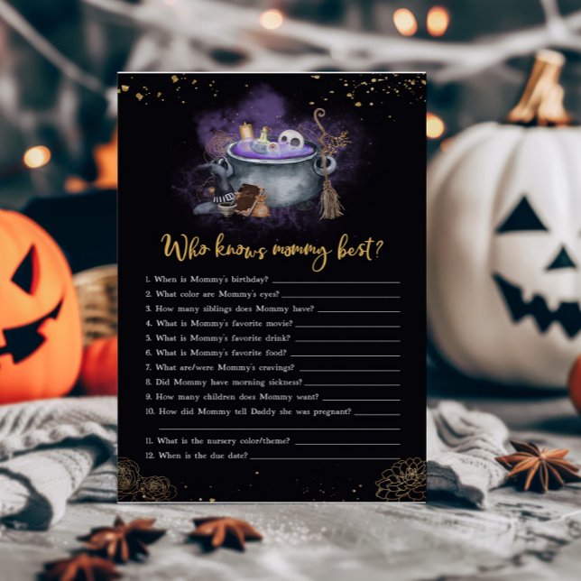 Papier Un bébé brasse Éffrayant Qui connaît maman meilleu (A Baby is Brewing Baby Shower Who knows Mommy Best Game)