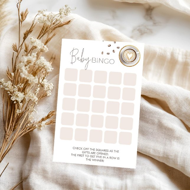 Papier Un Bébé Brûle Du Café Baby shower Jeu De Bingo (Créateur téléchargé)