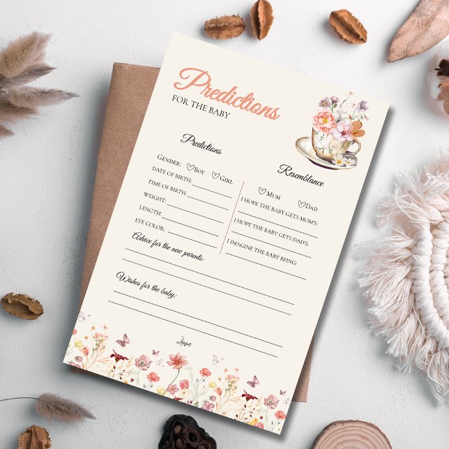 Papier Un bébé fleur sauvage brasse le thé fête Prédictio (Créateur téléchargé)