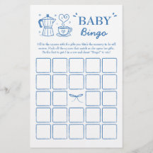 Un bébé prépare un jeu de bingo pour bébé Café