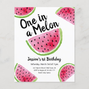 Papier Un dans un Melon Anniversaire Fête Invitation budg