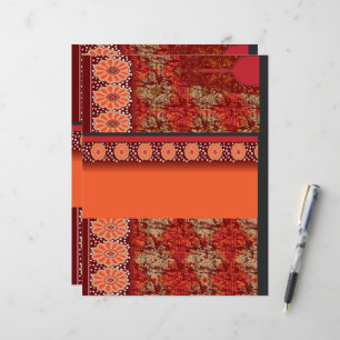 Papier un design d'un motif rouge et or