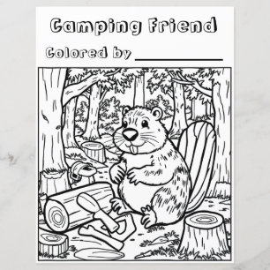 Papier Un mignon castor ou un boisé dans les bois