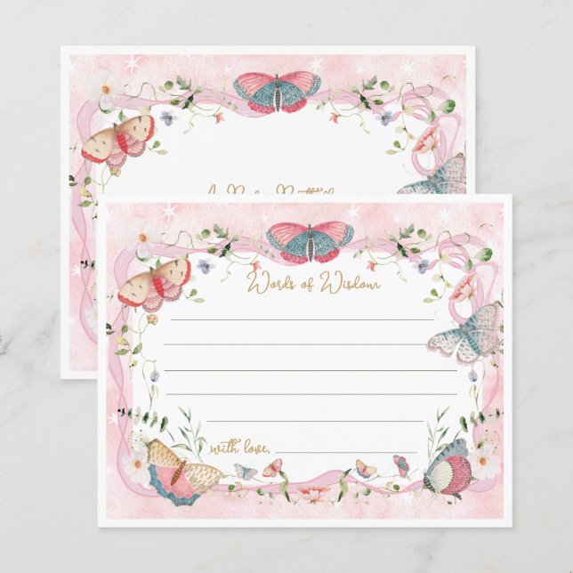 Papier Un Papillon Bébé Est En Chemin Conseil Baby shower (Devant / Derrière)