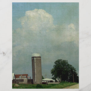 Papier Un paysage agricole rural