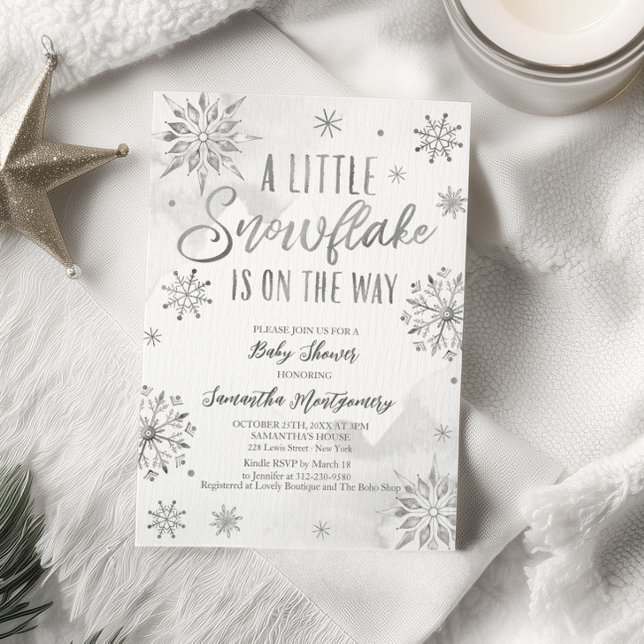 Papier Un petit Baby shower à neige Invitation budgétaire (Créateur téléchargé)