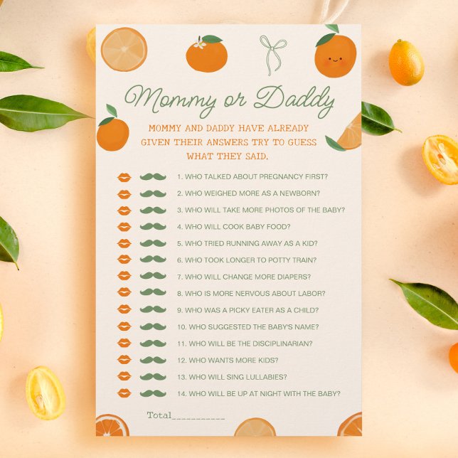 Papier Un petit Baby shower Cutie jeu maman ou papa (Créateur téléchargé)