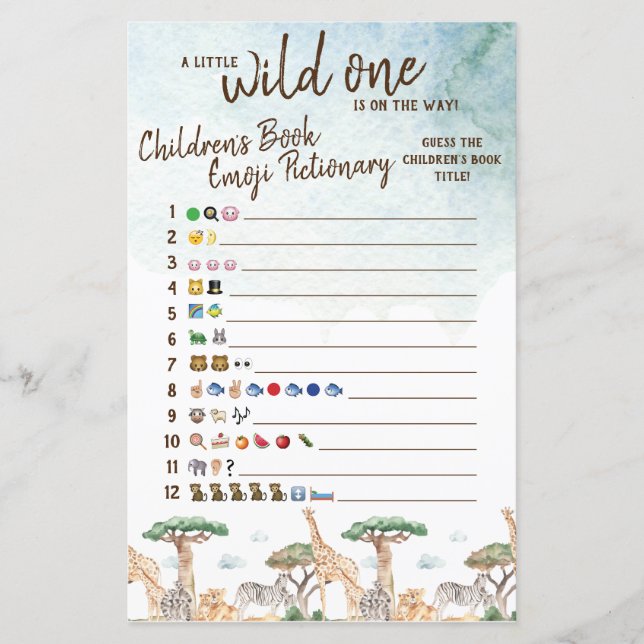 Papier Un petit Baby shower sauvage d'Emoji Pictionary (Devant)