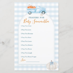 Papier Un Petit Camion Bleu Citrouille Prière Pour Le Jeu