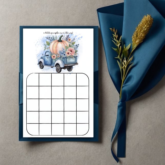 Papier Un Petit Camion Citrouille Blue Aquarelle Jeu de B (Créateur téléchargé)