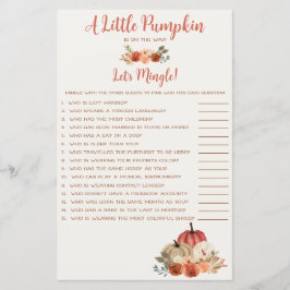 Papier Un petit Citrouille est sur le chemin Mingle Game