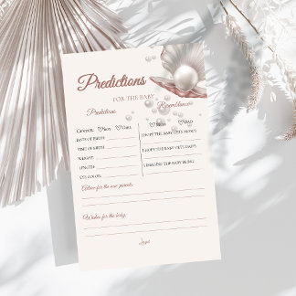Papier Un petit jeu de prédictions de baby shower perlé