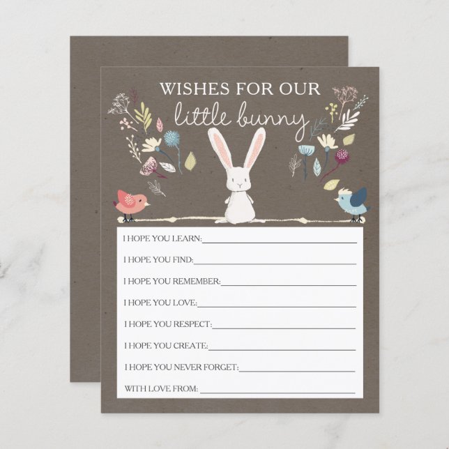Papier Un Petit Lapin Souhaite Pour Bébé (Devant / Derrière)