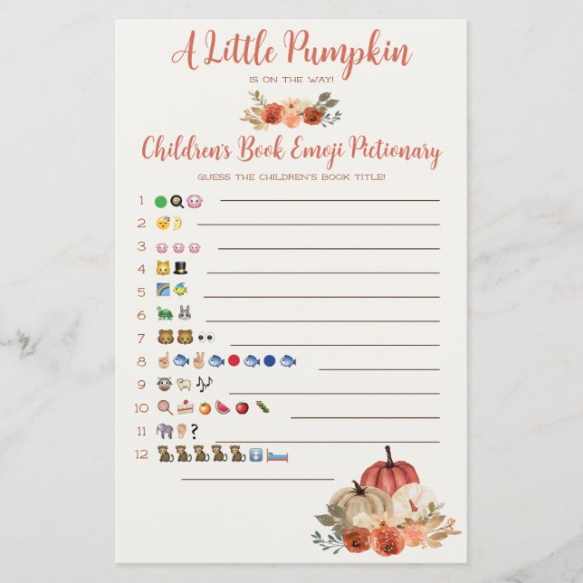 Papier Un petit livre pour enfants Citrouille Emoji Baby  (Devant)