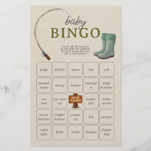 Papier Un Petit Pêcheur Bingo Jeu De Douche Script Bingo