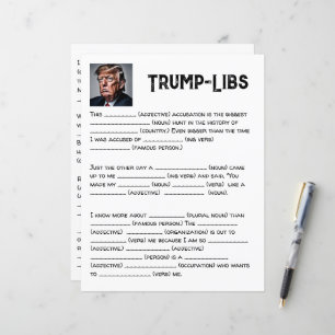 Papier Un Plaisir Trump-lib à remplir dans le vide