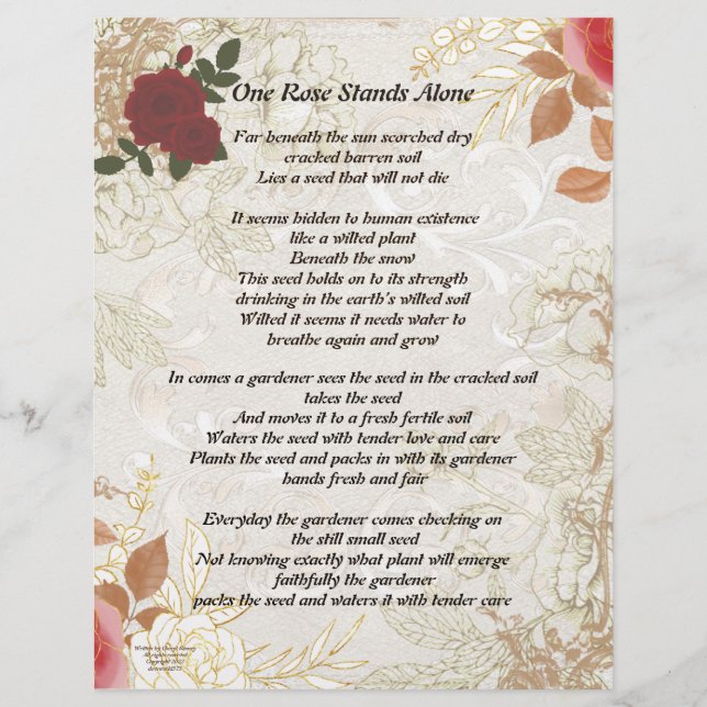 Papier Un Rose est seul Vintage (Devant)
