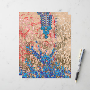 Papier un tableau d'écharpe bleu et beige